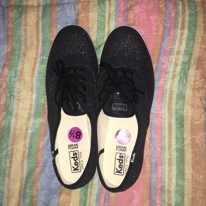 Black Keds with rainbow sparkle